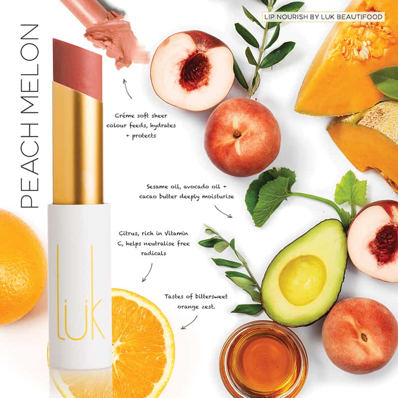 LUK BEAUTIFOOD - Lip Nourish Peach Melon Natural Lipstick