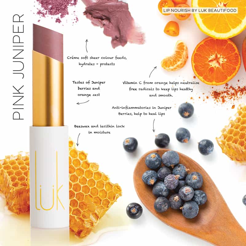 LUK BEAUTIFOOD - Lip Nourish Pink Juniper Natural Lipstick
