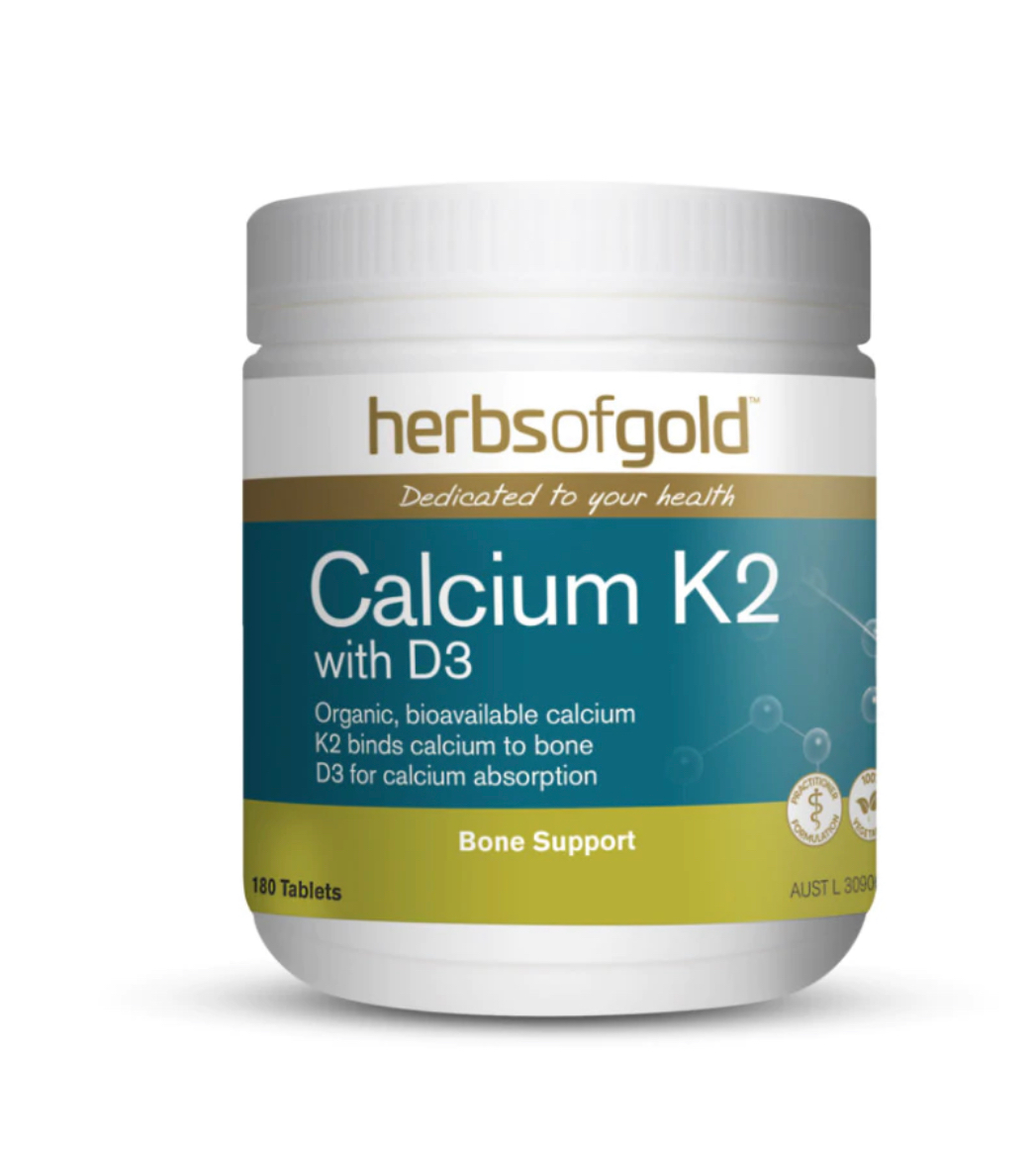 Herbs of Gold Calcium K2 with D3 180 Tablets