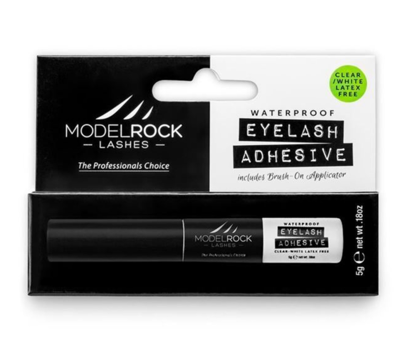 MODELROCK - Lash Adhesive 5gm Waterproof *CLEAR* - "LATEX FREE" - With "Brush On" applicator